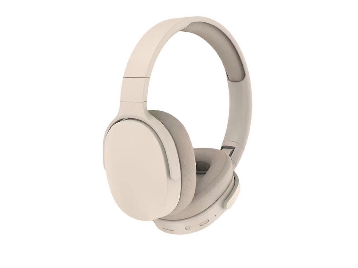 Fones De Ouvido Bluetooth 5.3 P2961, Modelo Supra-auricular, Estéreo Hifi, Com Microfone, Entrada Para Cartão Tf E Entrada Auxiliar, Na Cor Cáqui.