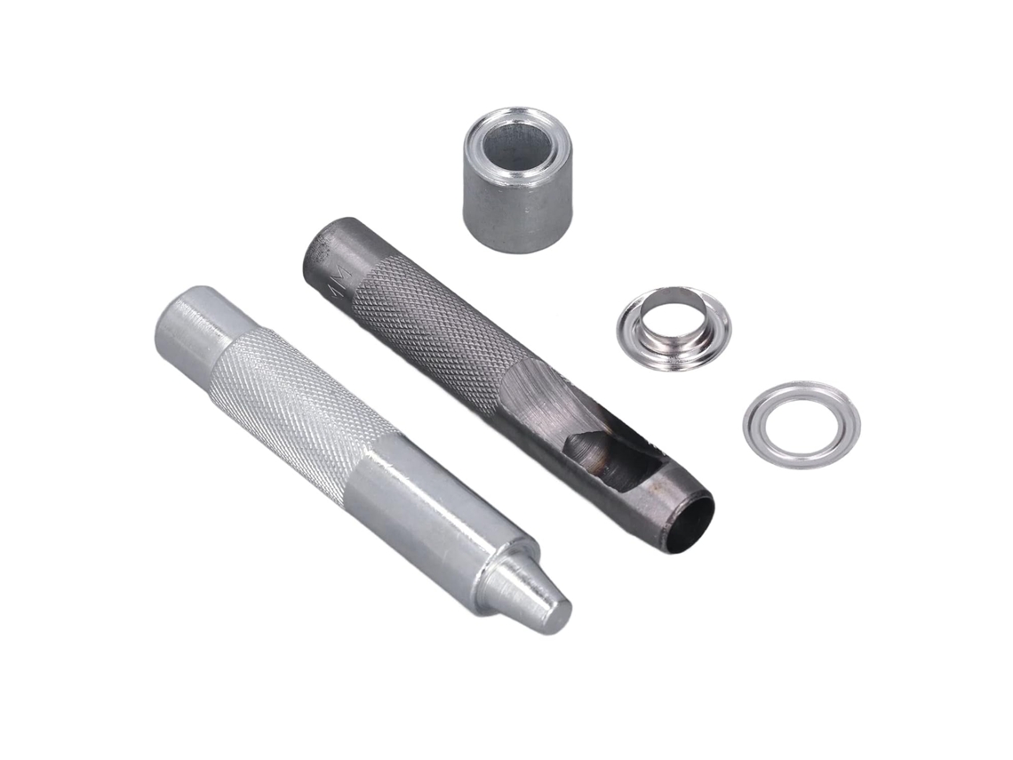 Kit de ferramentas para Ilhós 12 mm com punção e mandril em aço