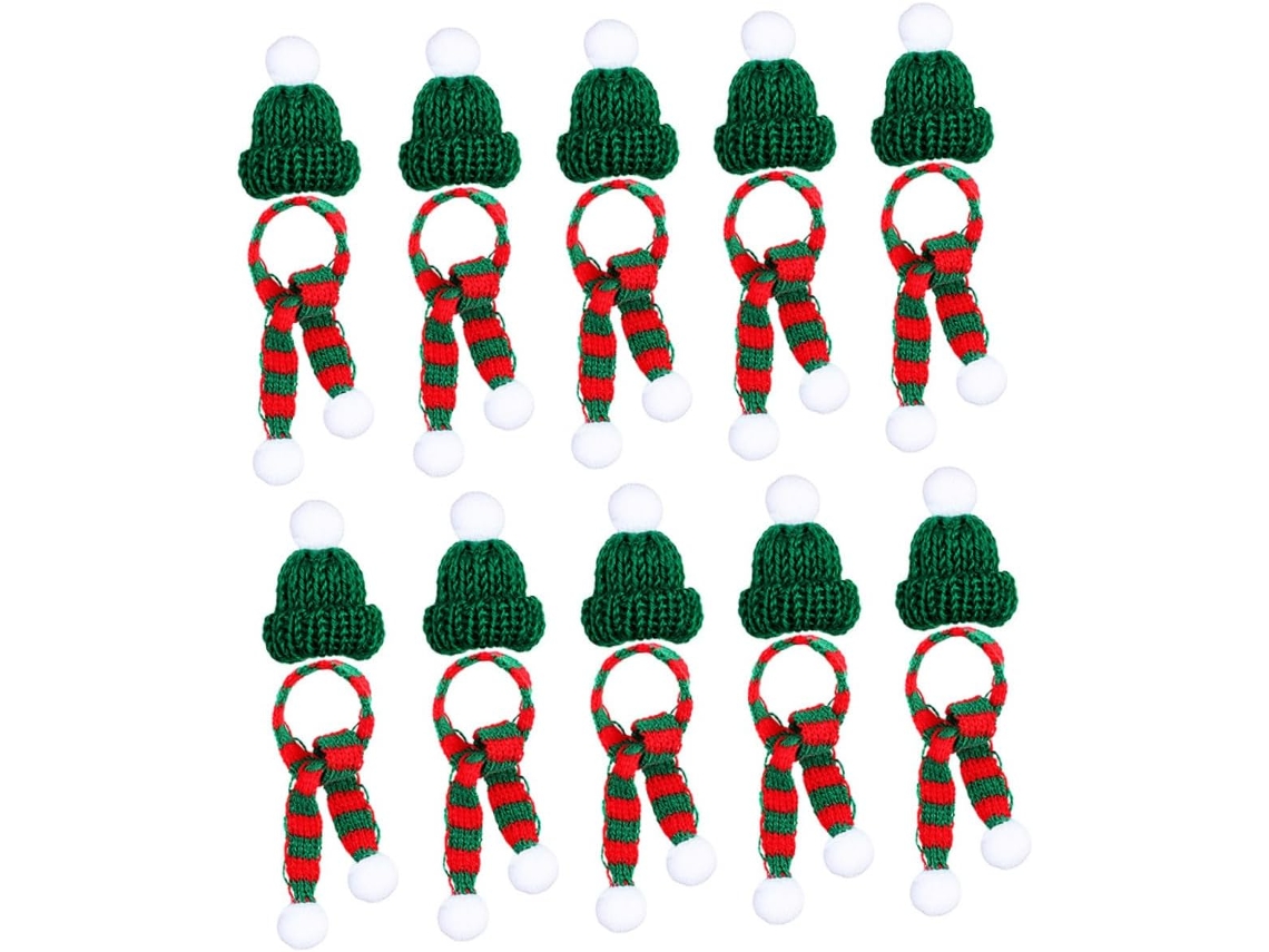 1 Conjunto De Mini Gorros E Cachecóis De Tricô Para Decoração De Casa E Plantas