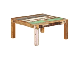 Vidaxl Mesa De Centro 80x80x40 Cm Madeira Recuperada Maciça