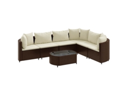 Garden Sofa Set, Garden Sofa Sets Vidaxl Marrom Rattan / Vime (n/a)