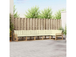 Vidaxl Conjunto De Sofás Para Exterior 6 Unid. Branco E Creme