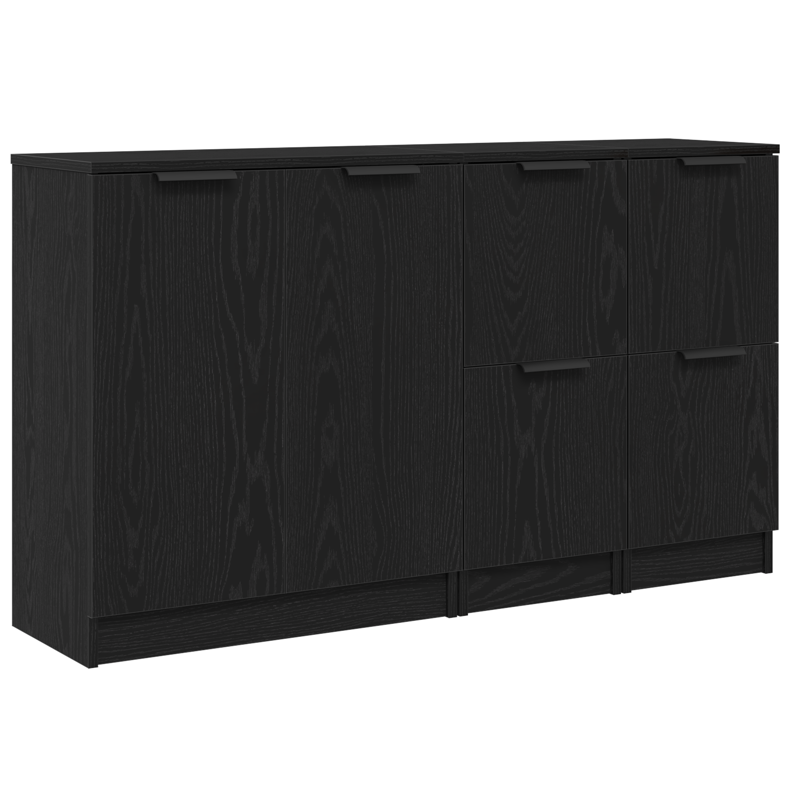 Conjunto 3 Buffet Vidaxl Preto Derivados De Madeira (120 X 30 X 70 Cm)