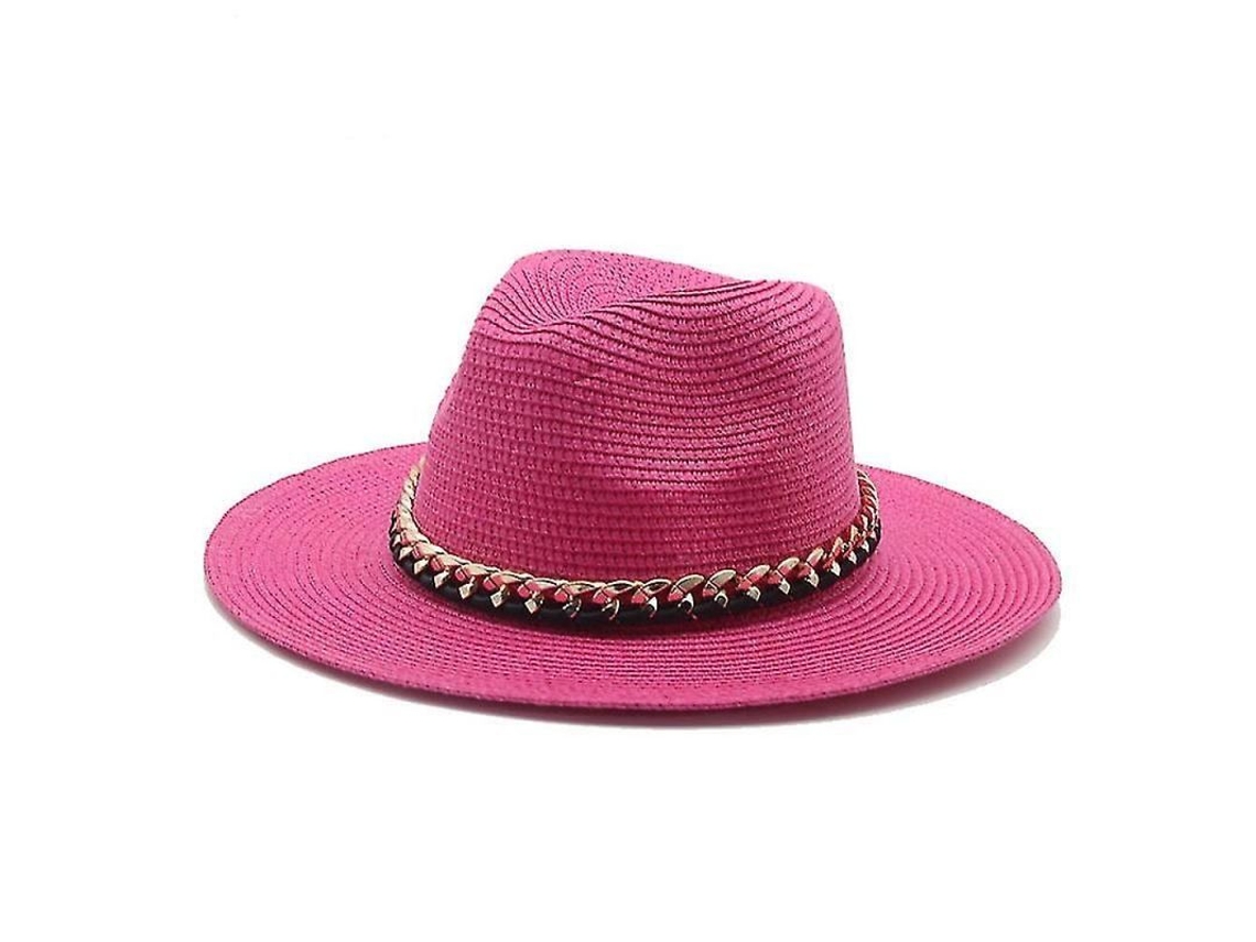 2026 sombrero Fedora de Paja para Hombre, 80% Paja Papel 20% Nylon, Protección Uv, Ligero Y Transpirable, Diy 3 Estilos Rosa Vermelha