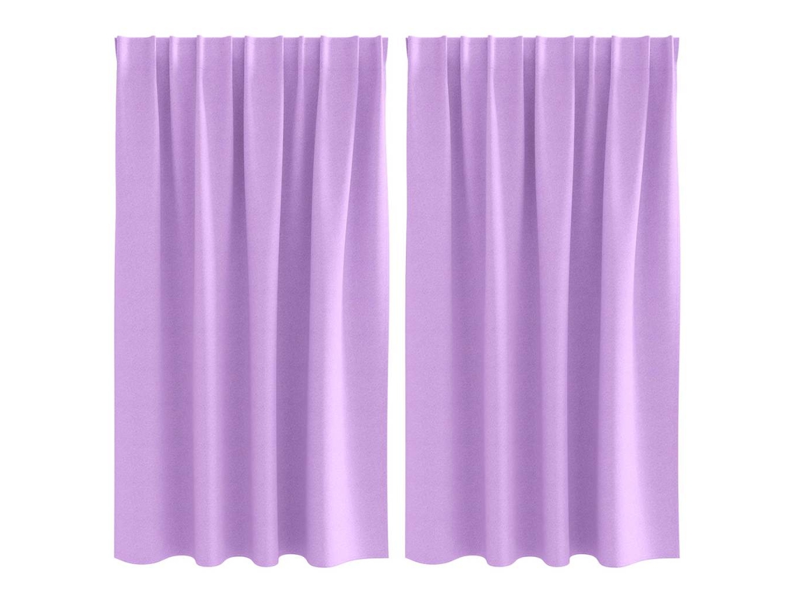 Conjunto 2 Cortinas Opacas Vidaxl Roxo Poliéster (140 X 140 Cm)