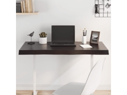 Vidaxl Tampo De Mesa Com Bordas Vivas Maciço Tratado Castanho-escuro