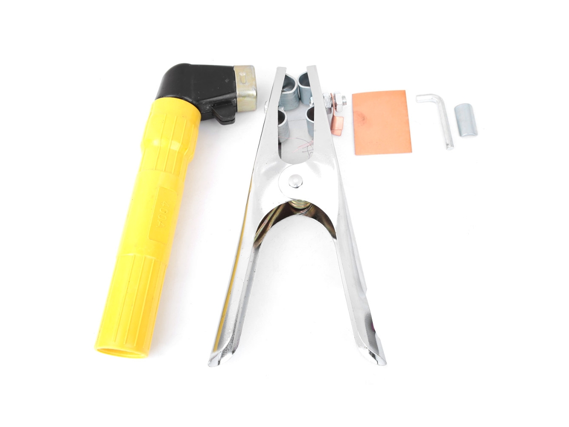 Conjunto de grampo de eletrodo de 400A e grampo de aterramento de 300A para acessórios de soldagem a arco MMA