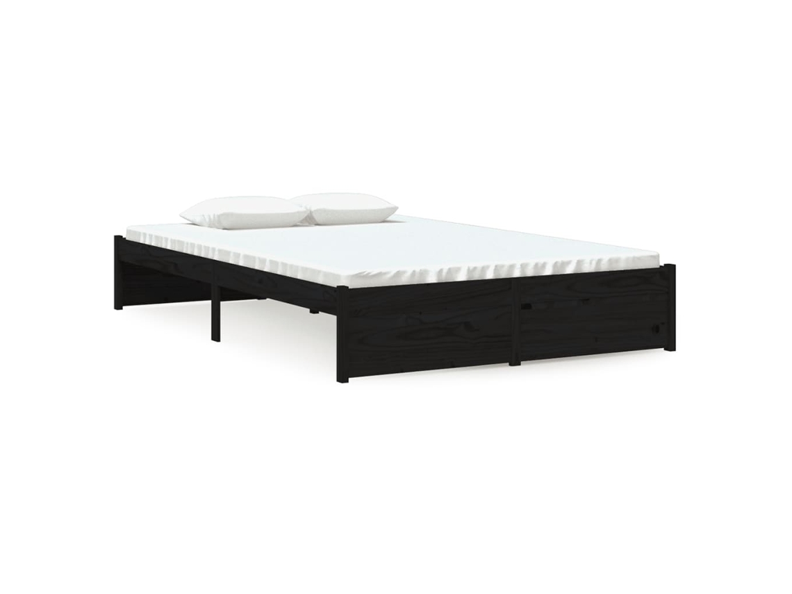 Estrutura Cama Pequena Casal em Pinho Maciço Preto MAISON EXCLUSIVE (120x190 cm)