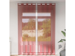Vidaxl Cortinas De Voile Com Ilhós 2 Pcs Vermelho Tinto