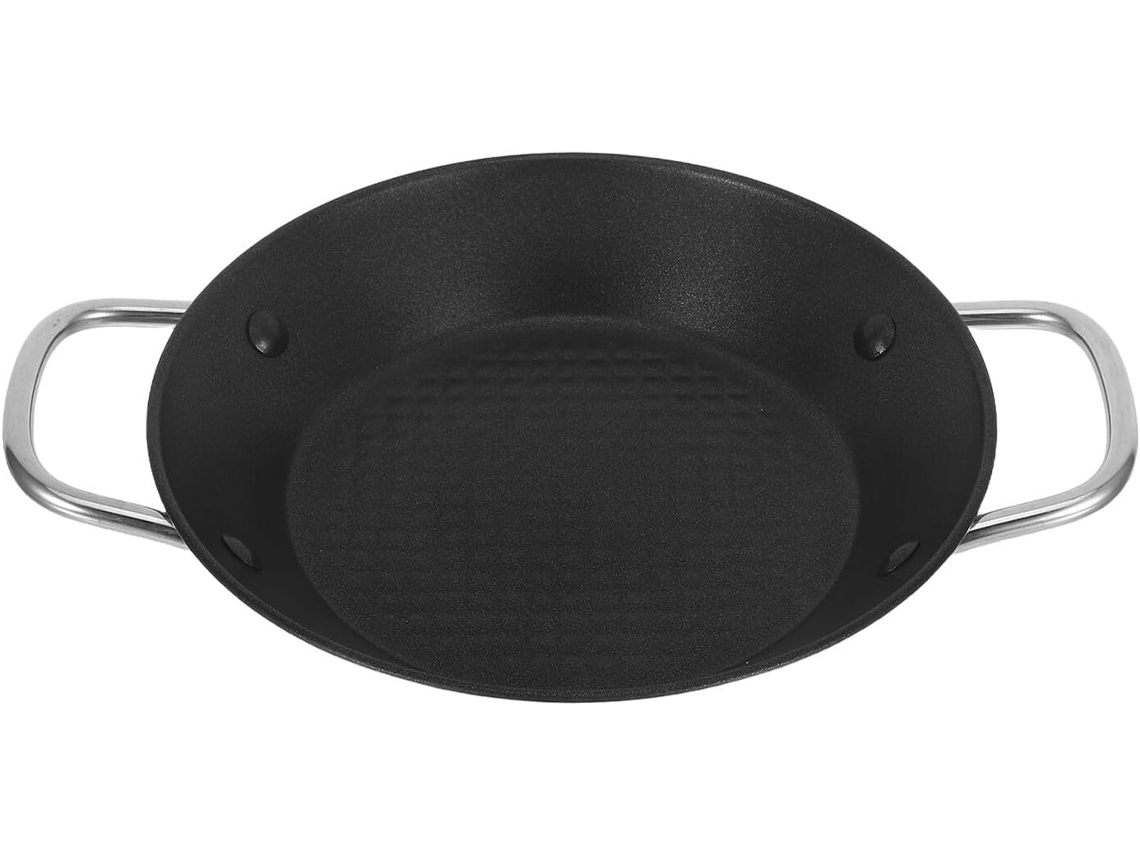 Grill Antiaderente De Aço Inoxidável Com Duas Alças Para Cozinhar De Forma Saudável E Com Pouca Gordura Frigideira Gokoco