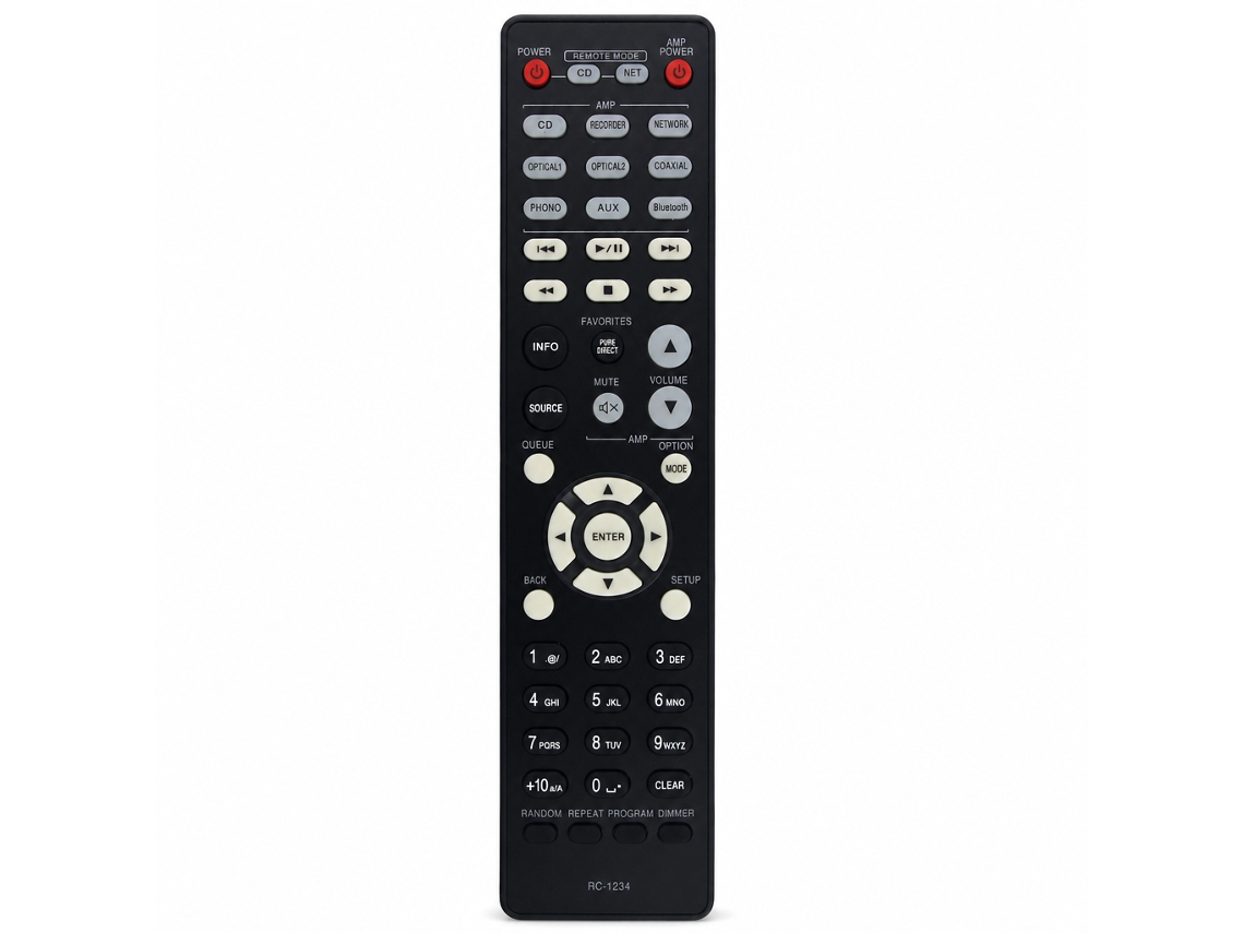 Comando À Distância Compatível Com Amplificador Denon Rc-1234