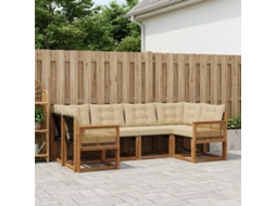 Vidaxl Conjunto De Sofás Para Exterior 6 Unid. Natural E Bege