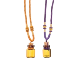 Colares Com Pingente De Frasco De Perfume De Vidro Vazio, 2ml, Conjunto De 2 Peças, Cores Amarelo E Gokoco