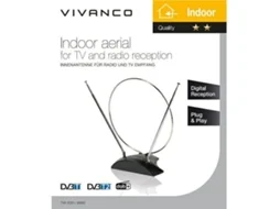 Antena Interior VIVANCO DVB-T2/DAB+ (Preto)