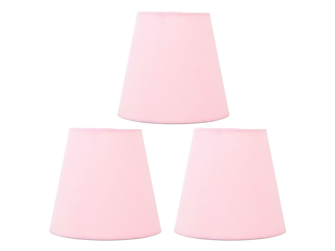 Conjunto de 3 Abajur de Tecido Moderno E14 com Capa Anti poeira Suave para Quarto Rosa S/MARCA