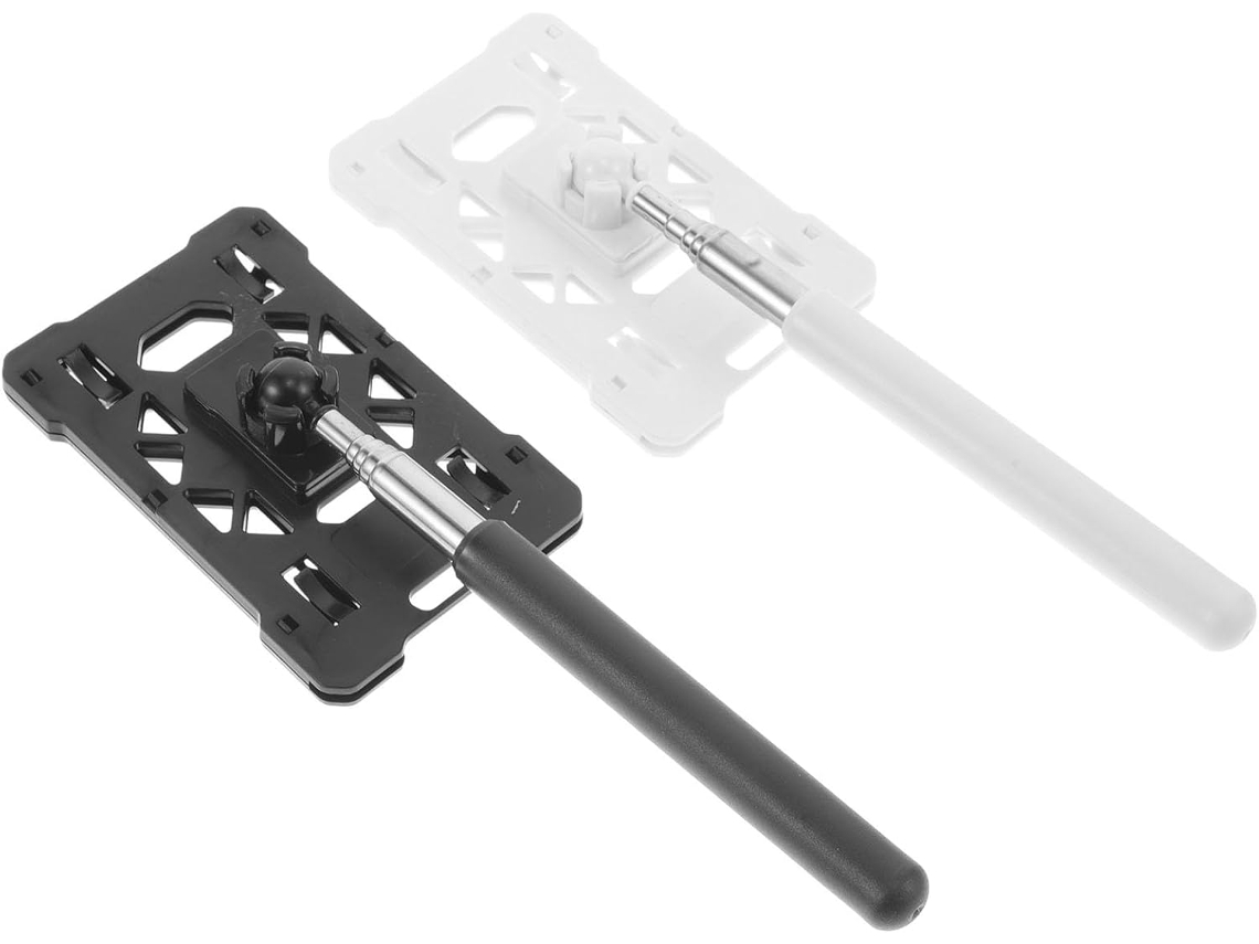 Suporte Telescópico Para Crachá De Estacionamento, 2 Peças, Preto, Extensível, Em Plástico, Antiderrapante, Ideal Para