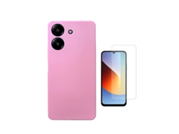 Kit Vidro Temperado Cleargorilasglass Capa Proteção Silicone Gift4me Para Xiaomi Redmi A7 4g - Rosa
