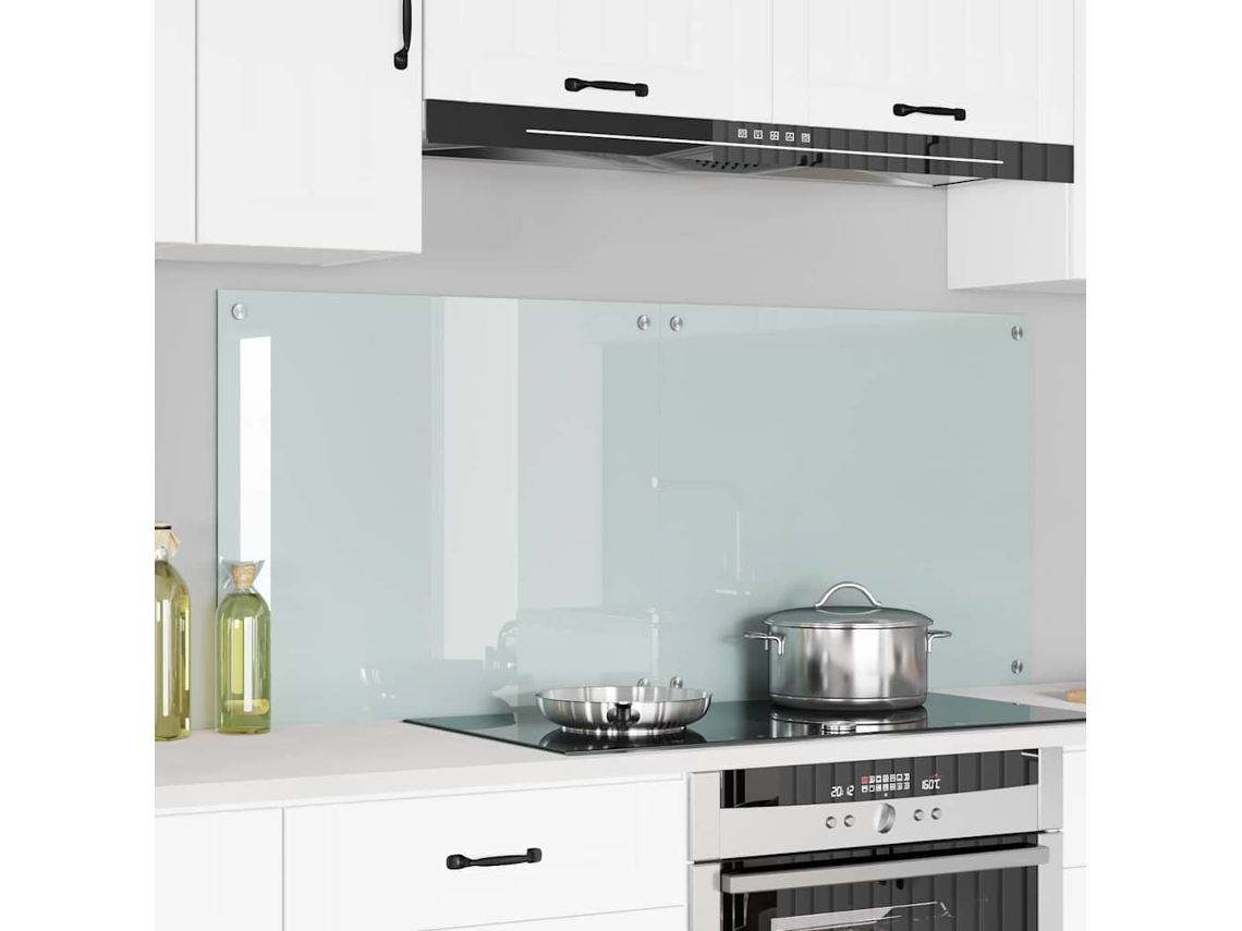 Vidaxl Painel De Cozinha 2 Unid. Branco 70 X 60 Cm Vidro Temperado