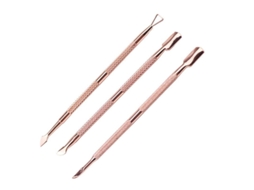 Kit De Ferramentas De Manicure E Pedicure Com 3 Ferramentas De Remoção De Cutículas Em Aço Inoxidável