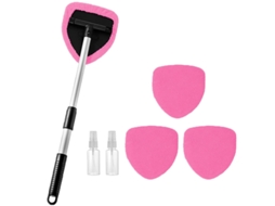 Escova Telescópica Para Para-brisa, 4 Capas, Para Vidros E Espelhos, Rosa