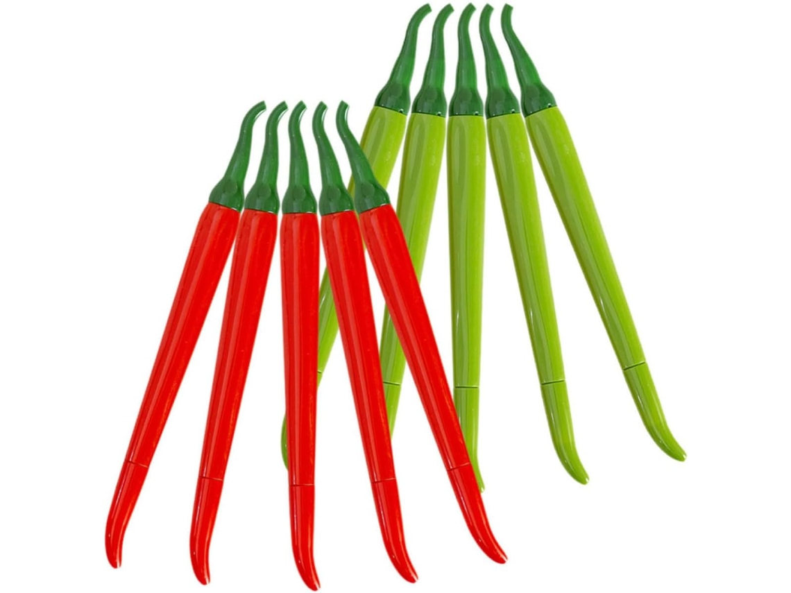 Canetas Em Gel Jojofuny Formato De Pimentão Vermelho E Verde, 12