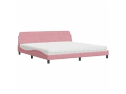Bed, Beds Vidaxl Cor-de-rosa Veludo (200 X 200 Cm)