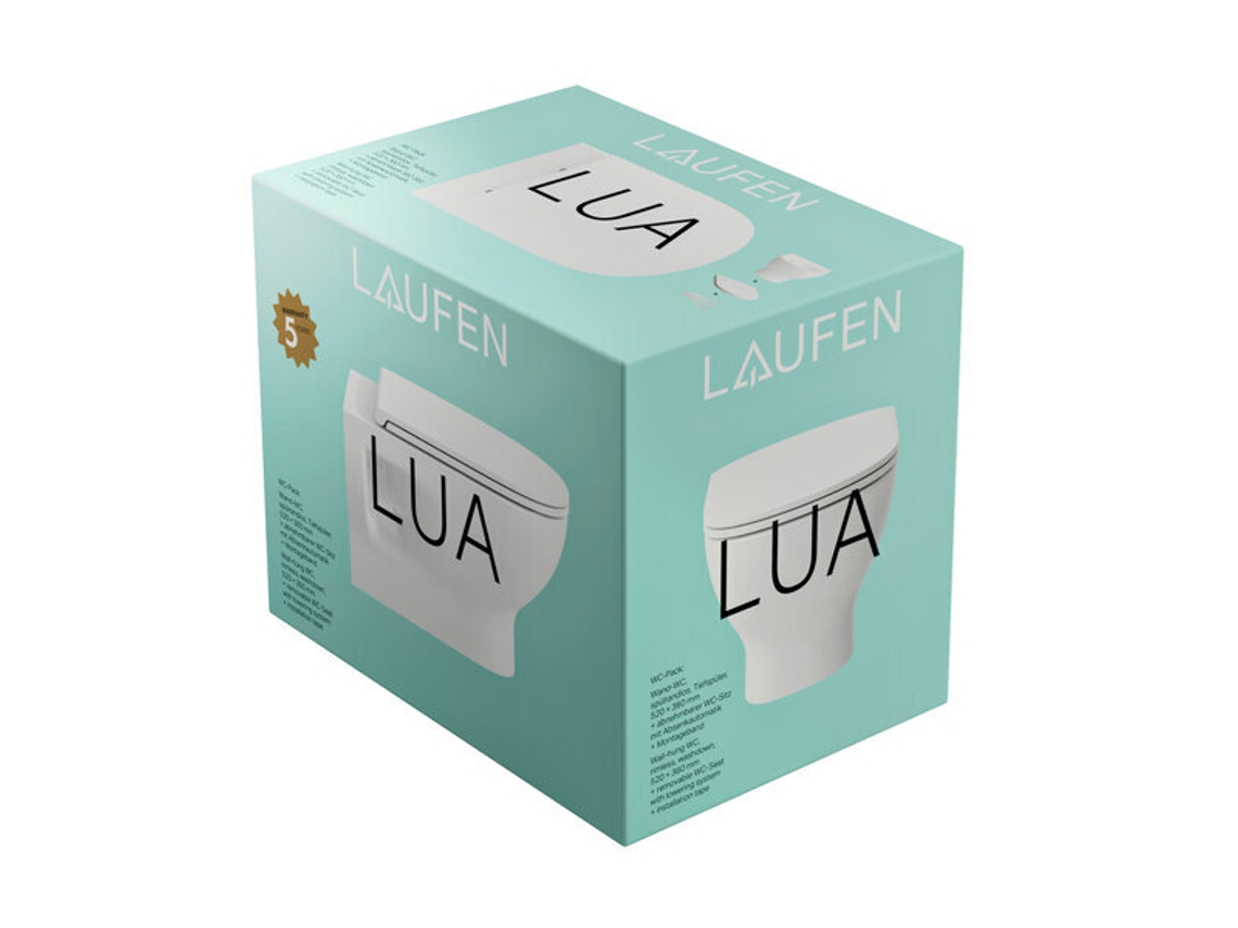 Conjunto de Sanita LAUFEN Lua Sanita Suspensa Basic Incl. Assento de Sanita com Tampa Fixação Aberta H8660810000001