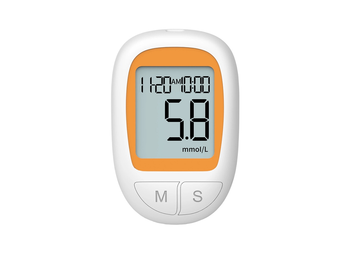 Glicómetro Laranja E Branco Kit Premium Leitura Ultra Rápida Alta Estabilidade Monitor Glicose Portátil Cuidado Saúde