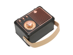 Caixa De Som Bluetooth Retrô Vintage Hifi Estéreo Portátil Transmissão Rápida Baixo Consumo De Energia Preta