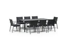 Conjunto de 9 Jantar para Jardim com Almofadões Vime Pe e Aço MAISON EXCLUSIVE