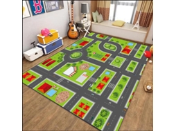 Tapete Para Brincar Eifson - Trânsito Urbano, Lavável E Com Superfície De Secagem Rápida - 80*120cm - Pista 03