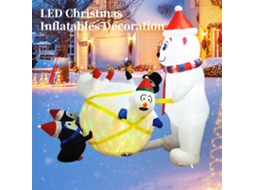 Inflável Natal 6ft Urso Polar Boneco Neve Pinguim Luz Led (LxAxP cm)