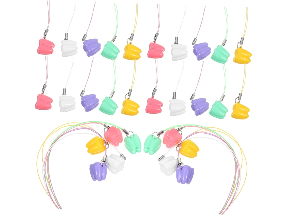 Caixa para Guardar Dentes de Leite de Plástico Multicolorida com 50 Peças para Meninos e Meninas, CHABERLU
