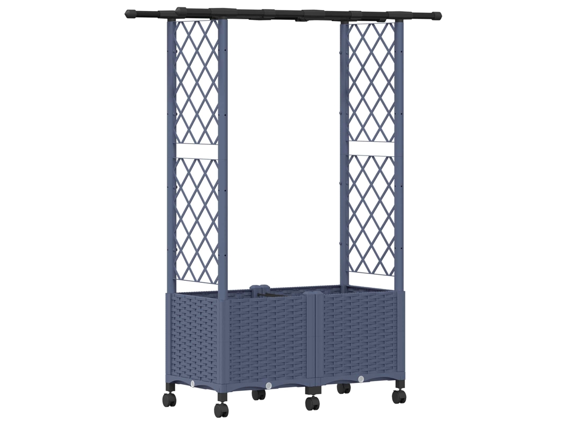 Vidaxl Cama Elevada Com Treliça E Telhado Cinzento 124,5 X 40 X 142 Cm