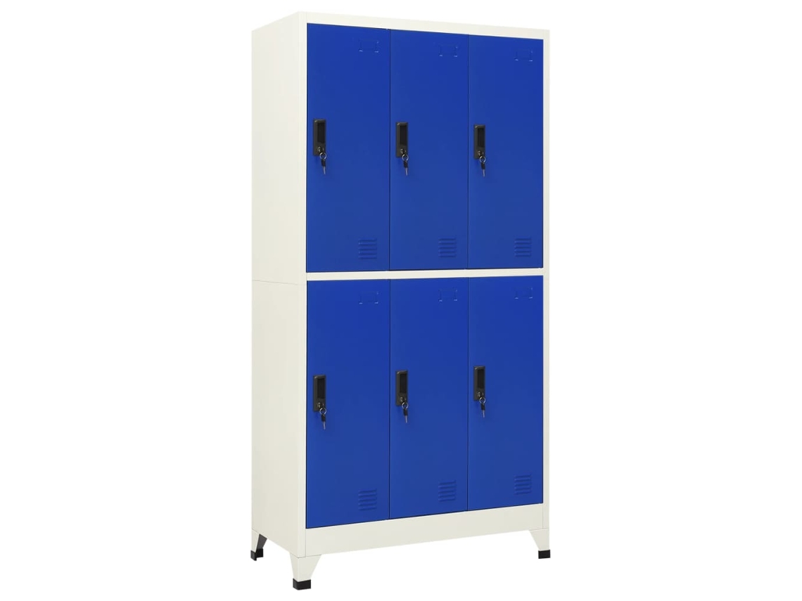 Vidaxl Cacifo Aço 90x45x180 Cm Cinzento E Azul