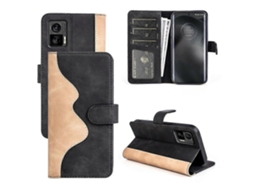 Capa De Couro Com Costura Horizontal Para Motorola Edge 30 Lite