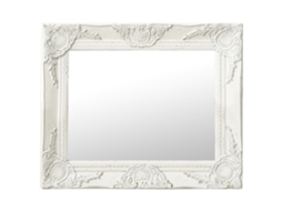 Vidaxl Espelho De Parede Estilo Barroco 50x40 Cm Branco