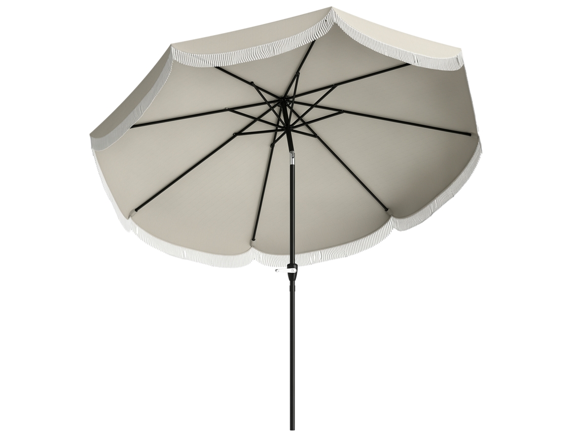 Guarda sol Redondo de Jardim 2,7x2,4 m com Manivela em Metal e Poliéster