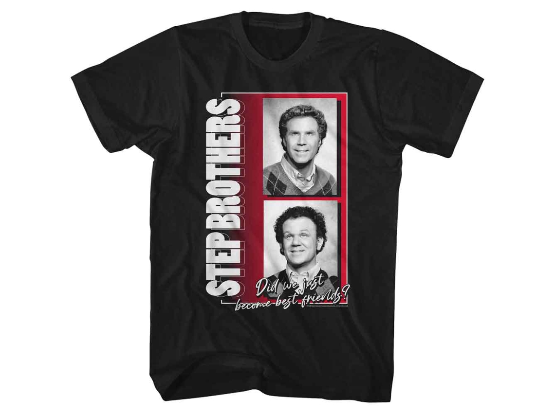Rockinstone Step Brothers Black And White Photos Black T-shirt Size:xl