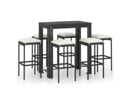 Garden Bar Set, Garden Bar Sets Vidaxl Preto Rattan / Vime (100 Cm Table Length)