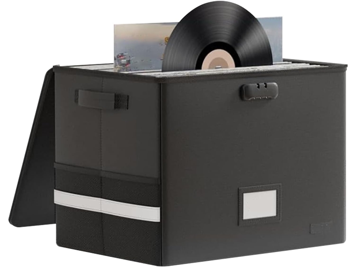 Estojo Para Armazenamento De Discos De Vinil, Organizador Resistente Ao Fogo E À Água, Grande Capaci Vayotoy