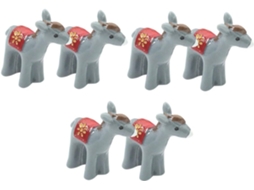 Kit de 6 Miniaturas de Burros em Resina para Decoração de Jardim. Leves e em Miniatura, Perfeitas para Micro Paisagens CHABERLU