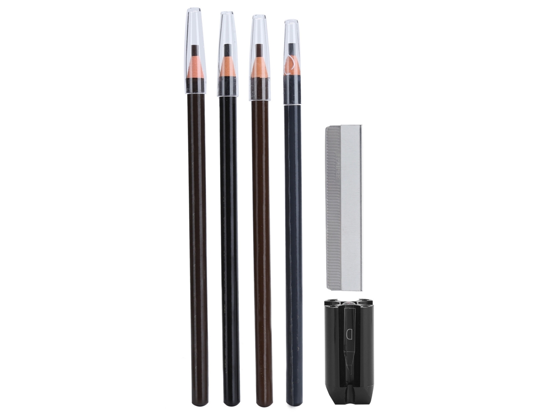 Set De 4 Lápices De Cejas Impermeables De Larga Duración Con Textura Suave Y Colores Naturales
