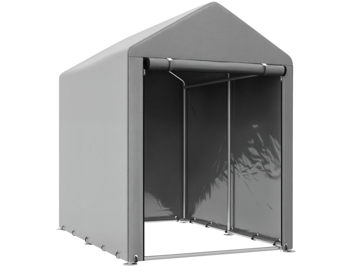 Capanno Attrezzi Tenda Garage 120x179x165cm cinza claro BTFORUS