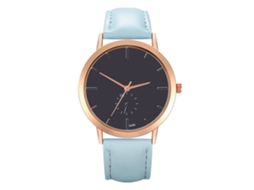 Relógio Analógico de Quartzo Feminino com Pulseira Pu Mostrador Grande Estilo Elegante