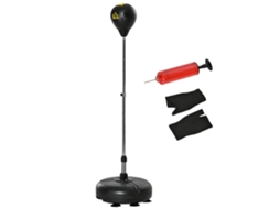 Saco de Boxe em Pé com Altura Ajustável em 4 Níveis,base Recheável,luvas e Inflador Ø45x133 151cm Preto BTFORUS