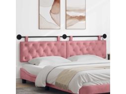 Vidaxl Cabeceira Suspensa Com Luz Led Rosa Veludo