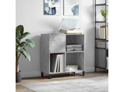 Vidaxl Armário P/ Discos 84,5x38x89 Cm Derivados Madeira Cinza-cimento