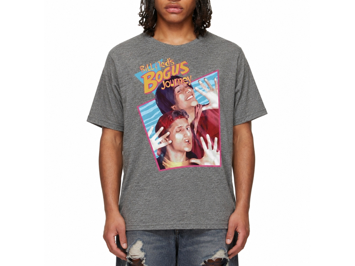 Rockinstone Bill And Ted Bogus Rhombus W/ Texture Heather Graphite Adult T-shirt Size:xxxl