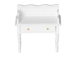 Ats mesa Miniatsura para Casa de Boneca 1:12 Madeira Viva Móvel Decoração Branca Acessório de Casa de Boneca